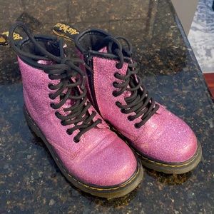 Dr. martens 1460 8 eye- glitter boots 11c pink